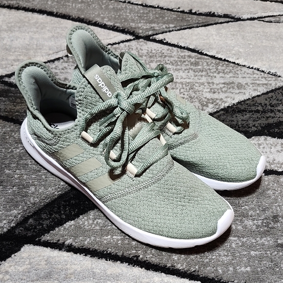 ADIDAS CLOUDFOAM PURE 2.0 GREEN LACE-UP SNEAKER SHOES 7.5 - Picture 1 of 14